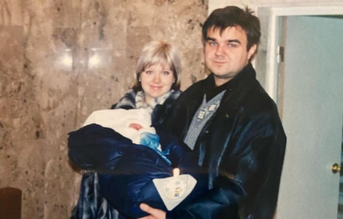 Натали, Александр Рудин и новорожденный сын